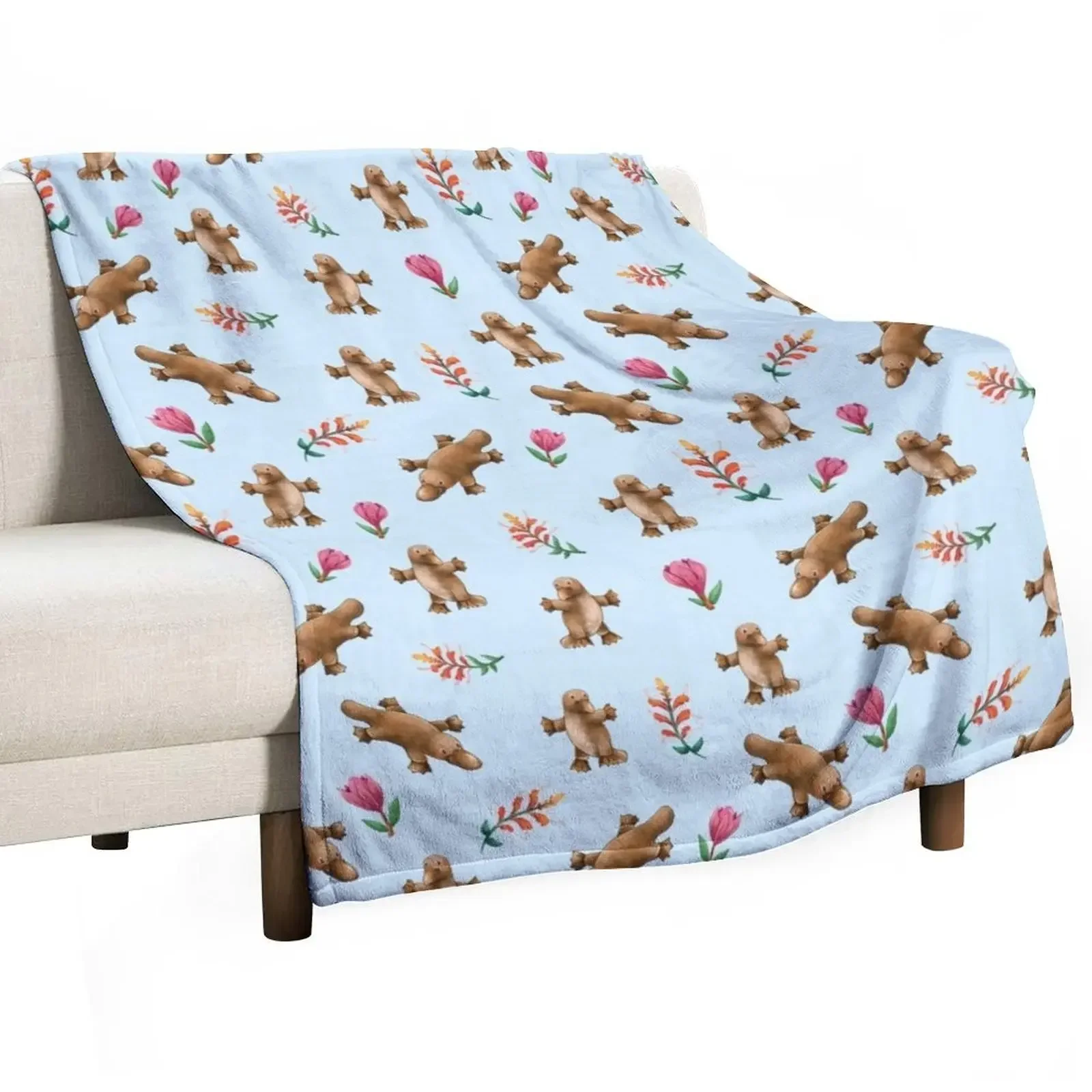 Blue Australian Platypus pattern Throw Blanket christmas gifts Giant Sofa Blankets