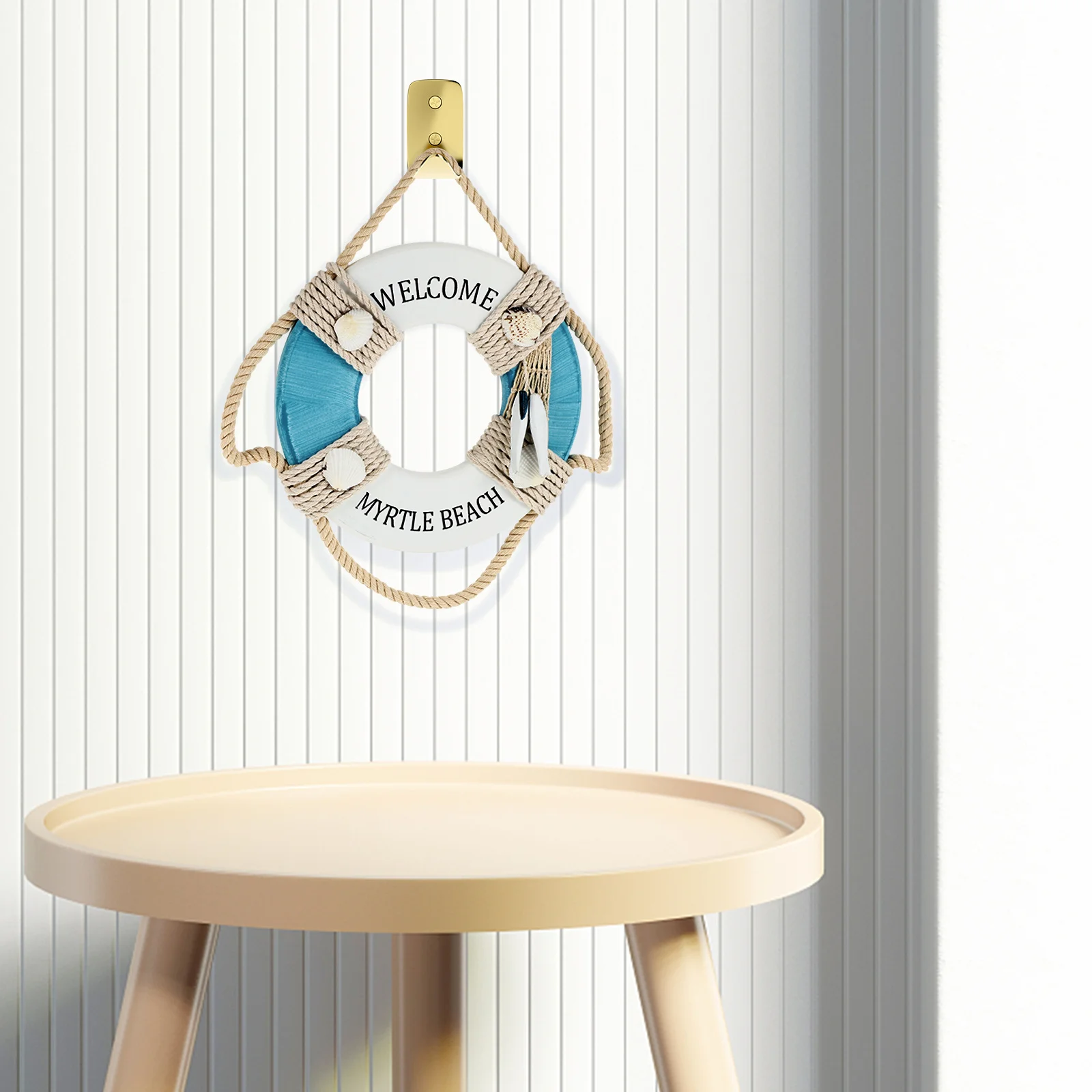 1 Pieza de Adorno Colgante de Madera con Diseño Artístico Natural, Anillo de Natación Mediterráneo, Decoración para el Hogar, Sala de Estar, Oficina, Bar, Decoración de Pared