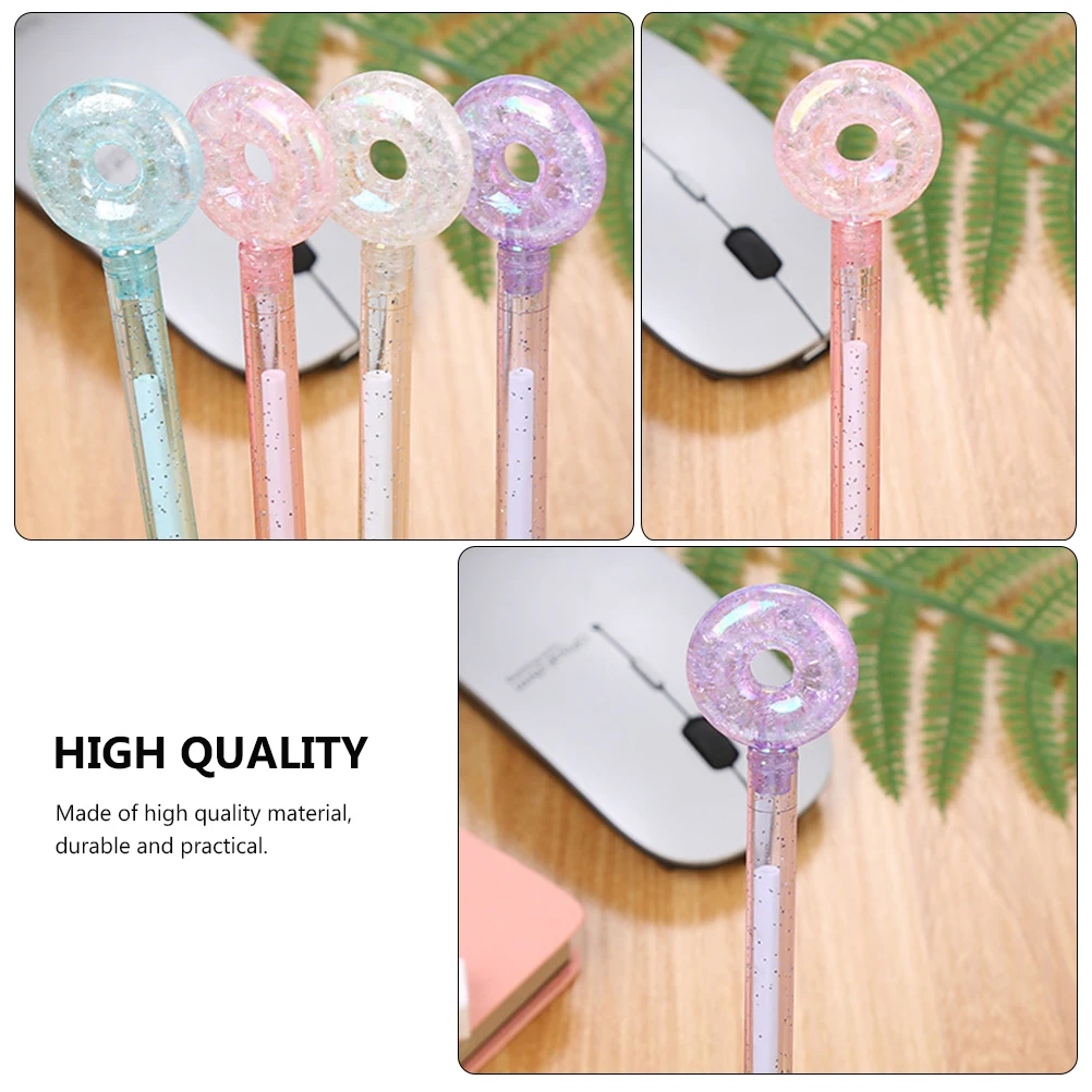 

8 Pcs Gel Pens Crystal Donut Neutral Cartoon Doughnut Shape Ink Roller Adorable Marker