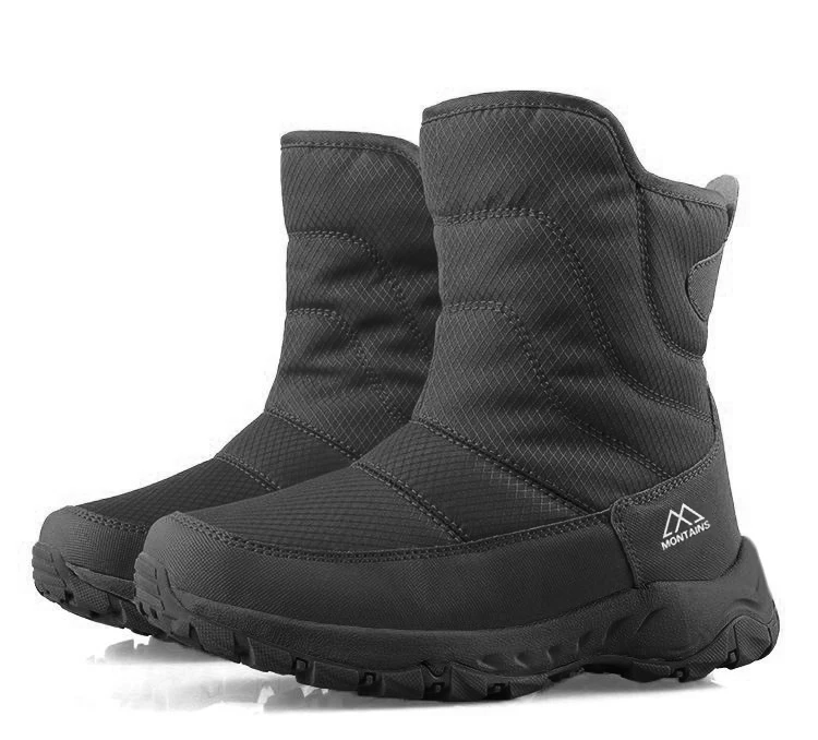 Herren-Winterschuhe, warme Schneestiefel, kniehohe Herren-Winterschuhe, dicke, flauschige Winterschuhe für Herren. – Detail 7