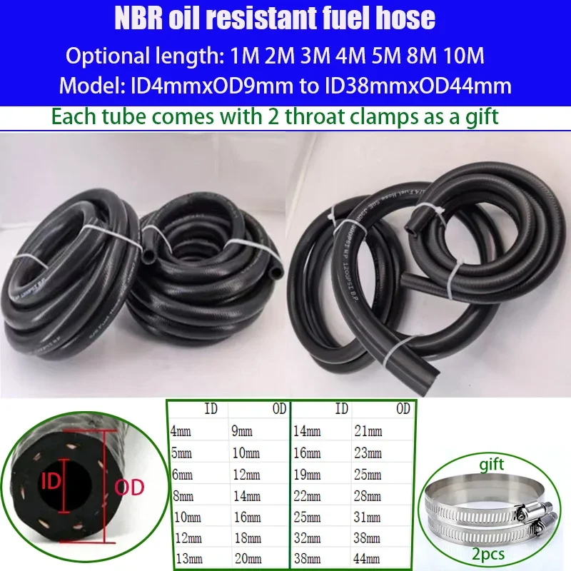 NBR electric nozzle, oil pipe, fuel pipe, diesel pipe, automotive motorcycle pipe, flexible and pressure resistant rubber pipe