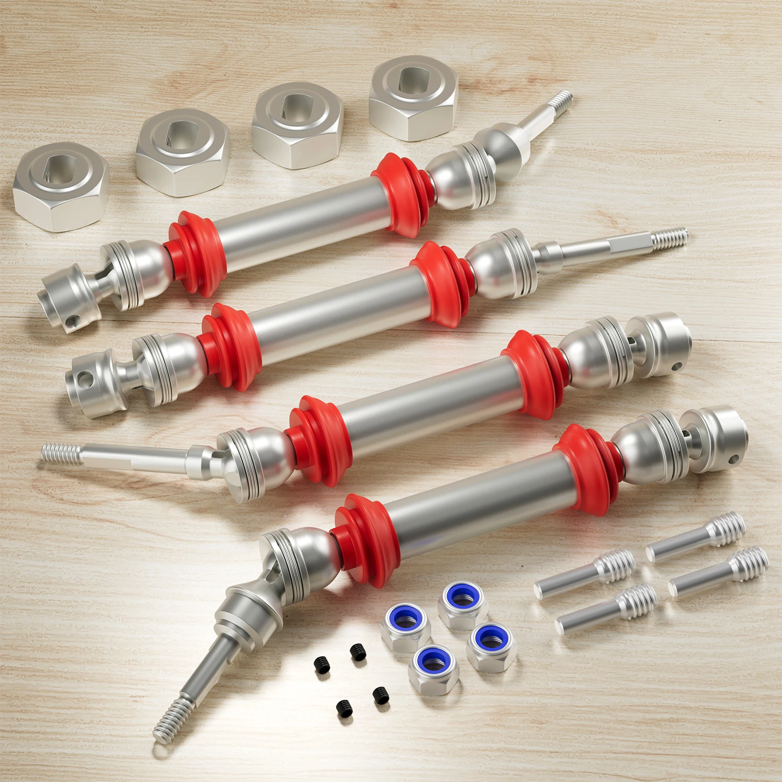 

4PCS Steel Front & Rear CVD Drive Shafts Set for Traxxas Slash/Rustler/Stampede/Hoss VXL 4X4 1/10 RC Truck Replace #6851#6852