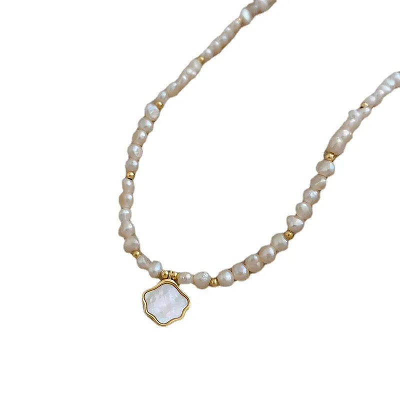 Ожерелье из пресноводного жемчуга в стиле барокко, элегантный темперамент, интернет-знаменитость, простая цепочка на шею в форме пресноводного ракушки с облаком