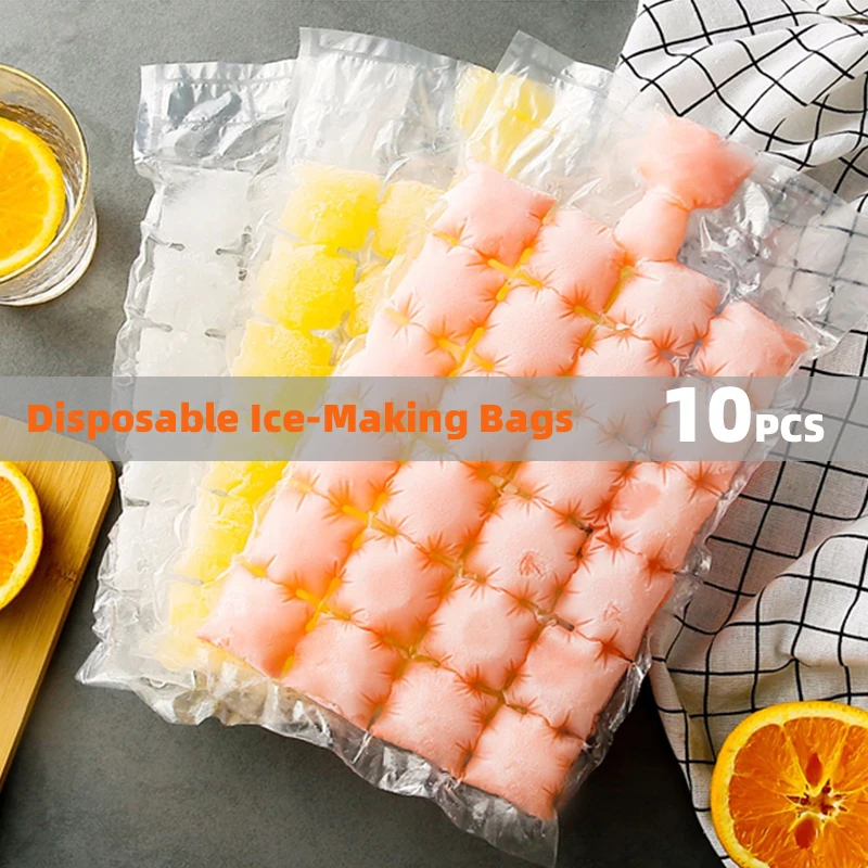 

10Pcs Ice Mold Bags Disposable Ice-Making Bags Freezing Maker Ice Cube Bag Self-Seal Ice-making For Summer DIY Comes with Funnel