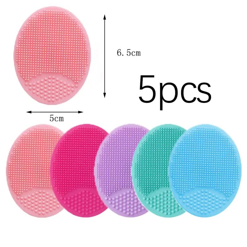 5 pezzi spazzola per la pulizia del viso in silicone viso pori profondi cura della pelle scrub strumento detergente nuovo mini bellezza morbida pulizia profonda esfoliante