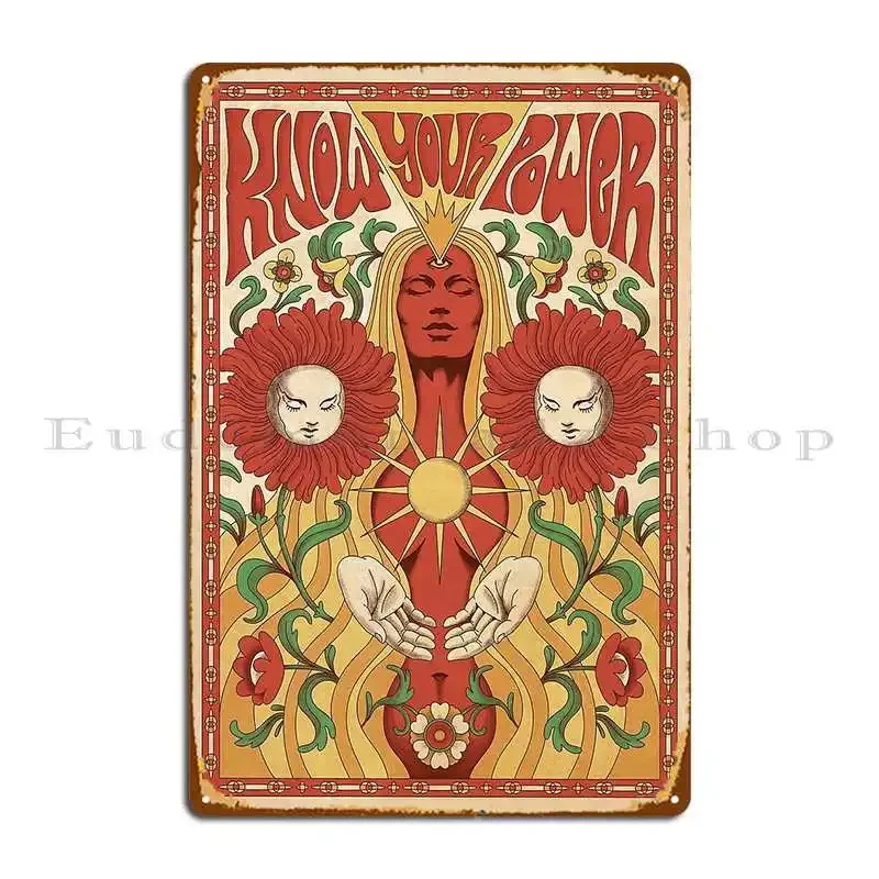 Know Your Power Metal Plaque Printing Party Cinema Custom Wall Decor Tin Sign Poster