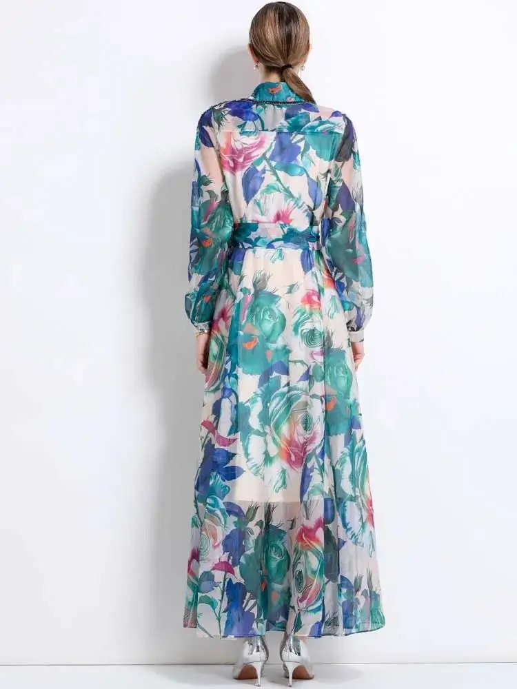 high end shirt dresses Vibrant Paisley Maxi Shirt Dress