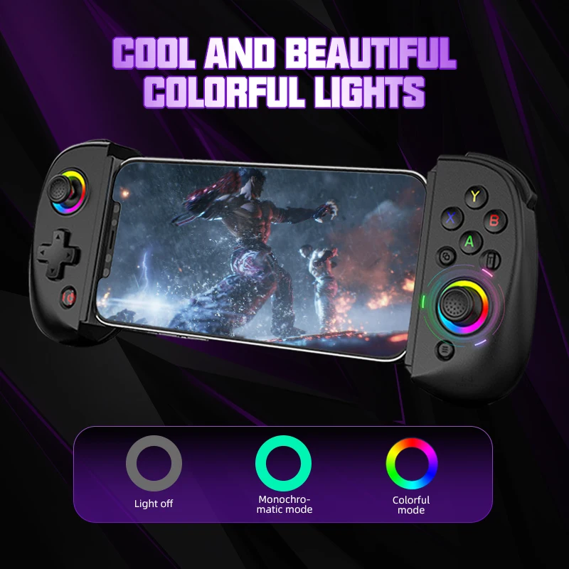 VILCORN D8 Gaming Dual Hall Flexible RGB Controller Streaming Gamepad for Tablet Android PS4 Switch PC Joystick