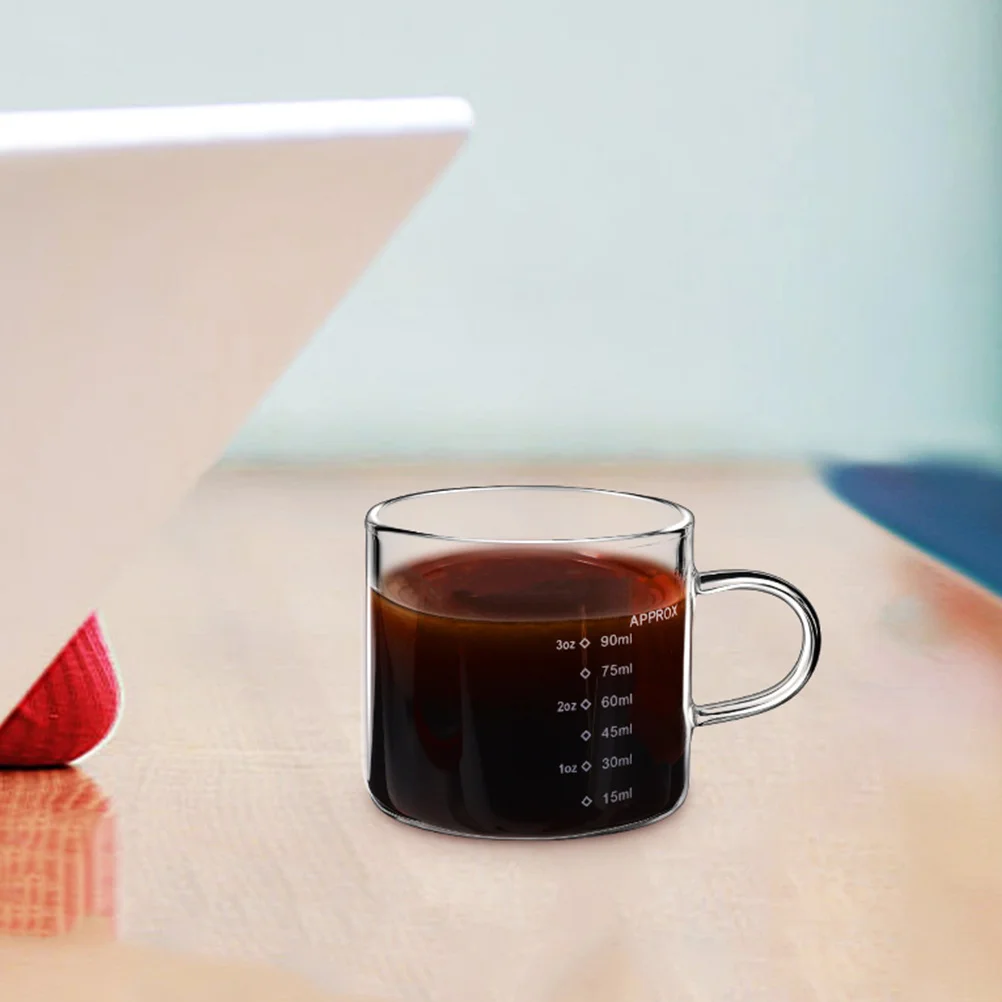 

Milk Measuring Cup Measurement Drinking Transparent Glass Coffee Mug with Scale