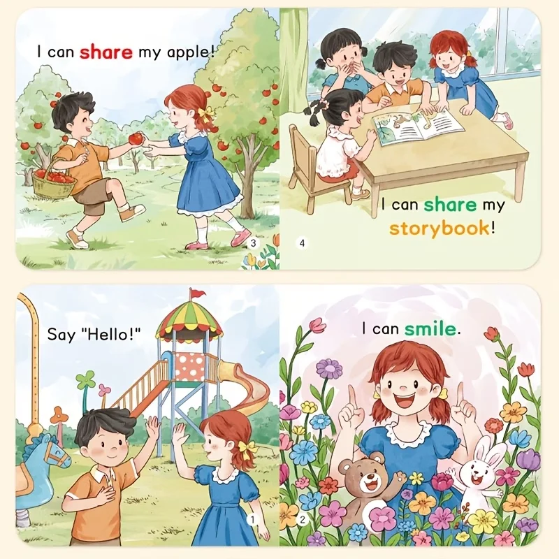 20PCS Kids English Enlightenment Picture Books Set Cognitive Habit Bilingual Storybooks for Toddlers Preschool Learning