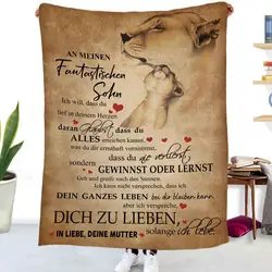German To My Daughter Son Letter Gift HD Blanket, Soft Throw Blanket for Home Bedroom Bed Sofa Picnic Cover Blanket Kids