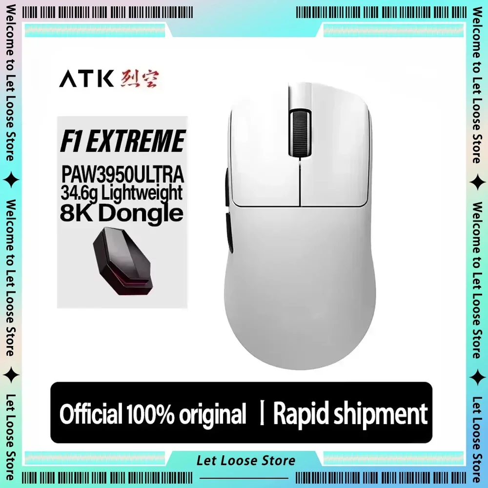 New ATK Blazing Sky Extreme F1 Gaming Mouse Double 8K PAW3950 FPS Wireless Low Delay  Lightweight Mouse E-sports Gifts for Gamer