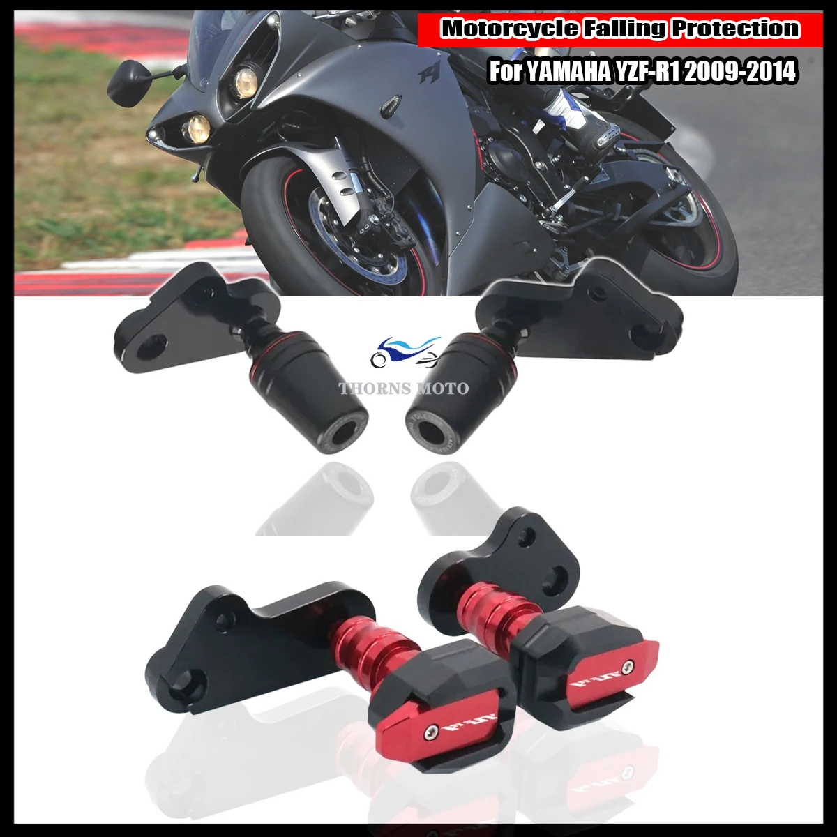 

Слайдеры рамы с ЧПУ для мотоцикла, защита от падения, защита от падения для YAMAHA YZF-R1 YZFR1 YZF R1 2009 2010 2011 2012 2013 2014