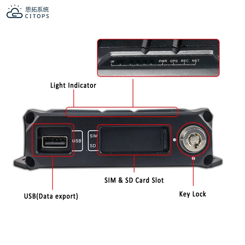 Factory Direct Sales 4ch Car Black Box Driving Security 1080p Camera Vehicle Mdvr Mobile System Truck Cmsv6 4g Gps Mdvr