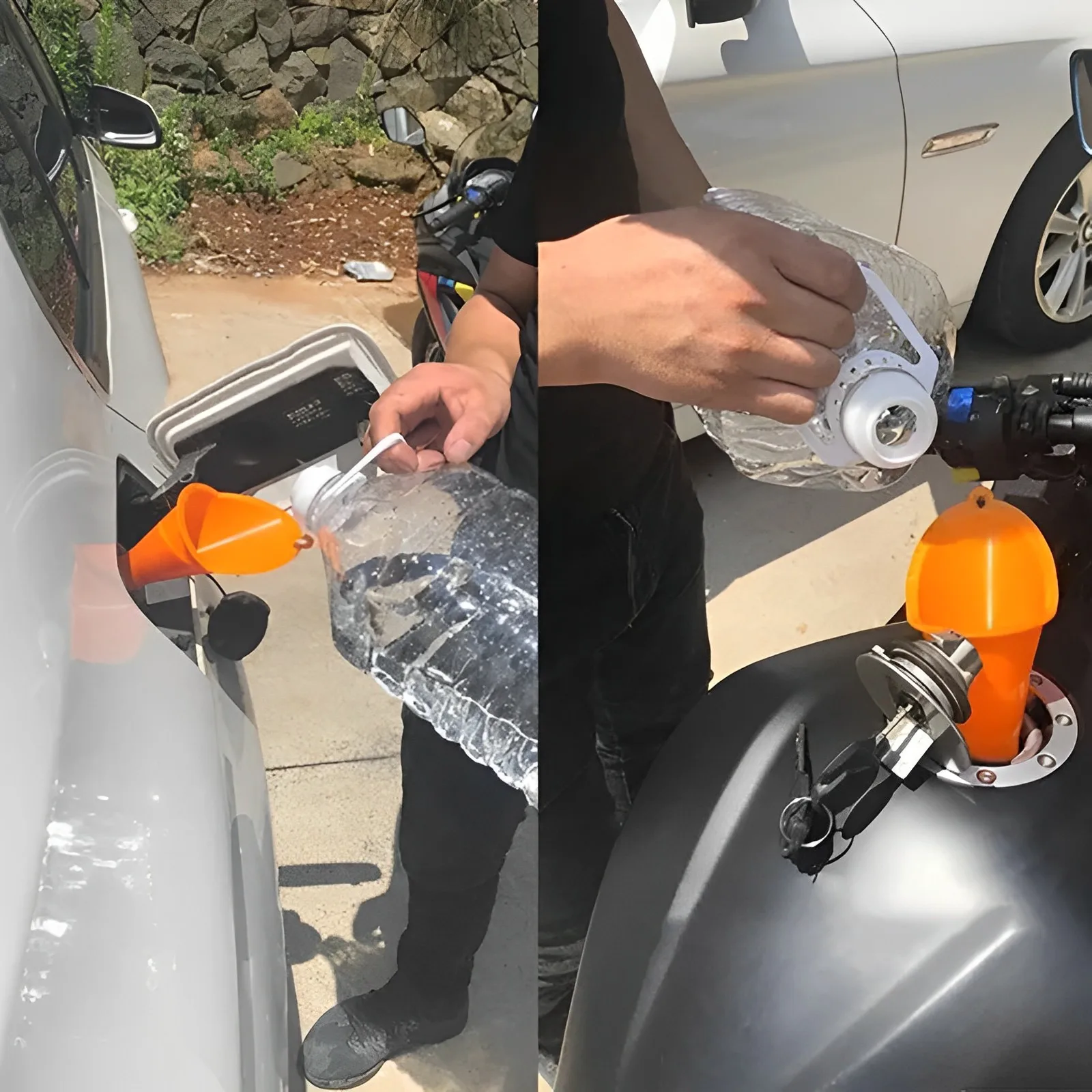 Anti-splash Car Long Stem Funnels Plastic Gasoline Oil Fuel Filling Tools Oil Funnel Motorcycle Auto Refueling Tools Accessories