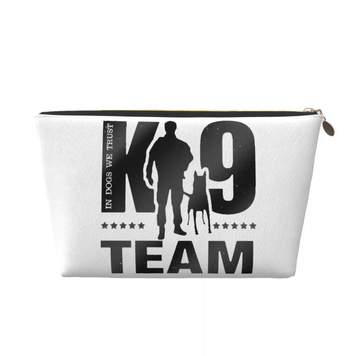 Custom K-9 Team K9 Unit Malinois Travel Toiletry Bag Women Belgian Shepherd Dog Makeup Cosmetic Bag Beauty Storage Dopp Kit