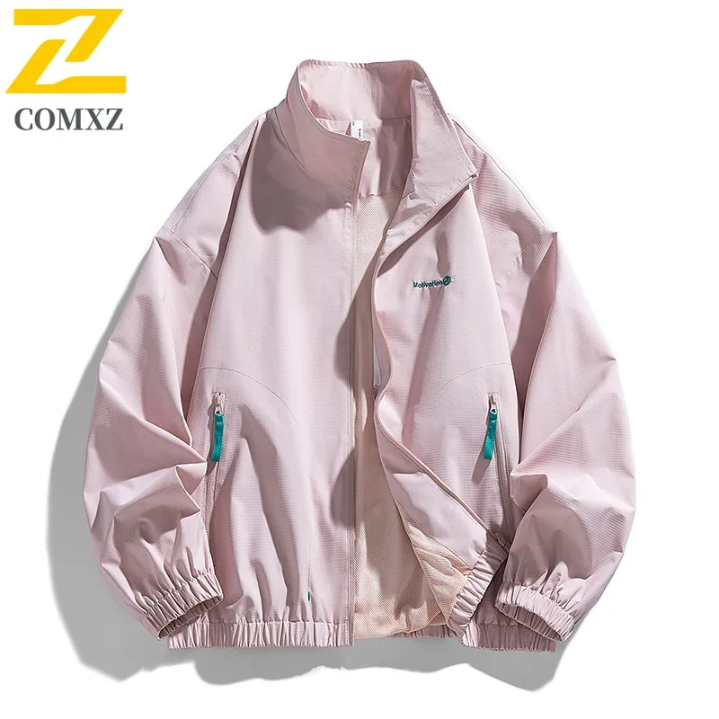 

COMXZ Men Coat Loose Outdoor Windproof High Quality Comfortable Travel Hiking Lightweight Camping Outerwear Autumn Daily Jackets