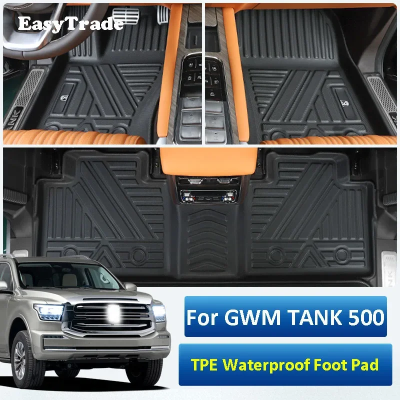 

Автомобильные коврики TPE для GWM TANK 500 2024 2025, аксессуары для интерьера, багажник автомобиля, водонепроницаемый защитный чехол, резиновая подкладка для ног, подкладка