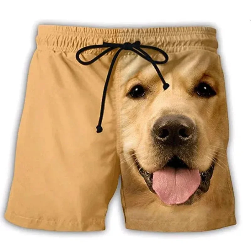 

Мужские пляжные шорты, шорты с 3D принтом милого щенка, мужские летние дышащие шорты, шорты для фитнеса, мужские Ropa Hombre