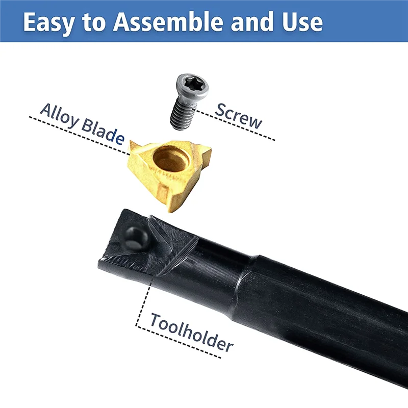

Hot Lathe Thread Tool Set 6Pcs - 3Pcs Turning Shank Boring Bars with 3Pcs Indexable Carbide Inserts D