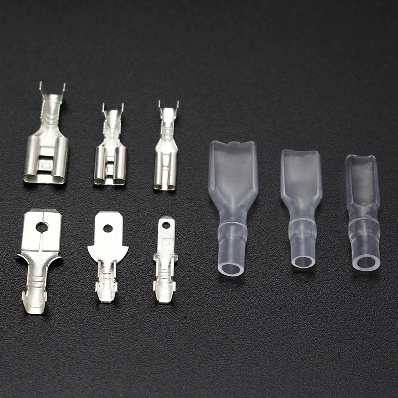 270 قطعة 2.8/4.8/6.3 مللي متر أنثى/ذكر محطات بأسمائها الحقيقية موصلات الأسلاك محطات تجعيد تجعيد مع أكمام عازلة شفافة #5