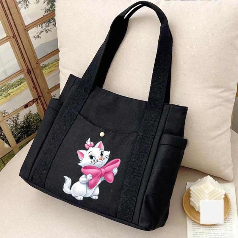 Cartoon Disney Marie Women's Shoulder Bag Casual Large Capacity Ladies  Shopping Travel Shoulder Handbag Kawaii Female Bags 2024