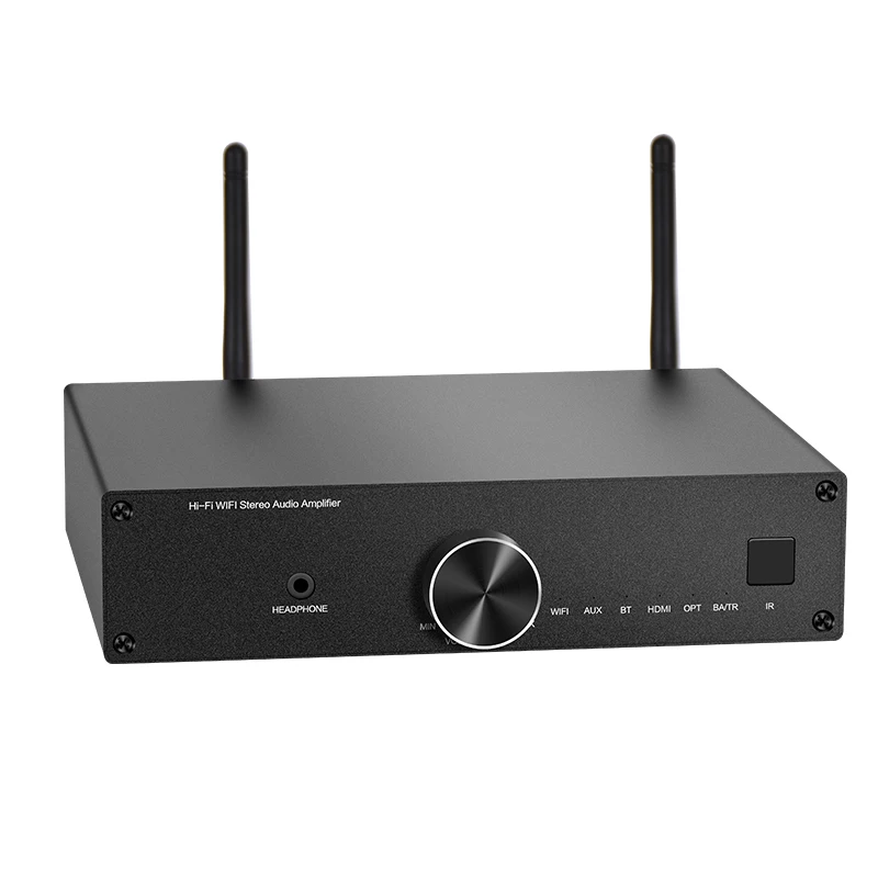 

Home HiFi Stereo Audio Amplifier Airplay Multi-room WIFI2.4G Blue tooth 5.0 H-DMI OPTICAL AUX Streamer Amp