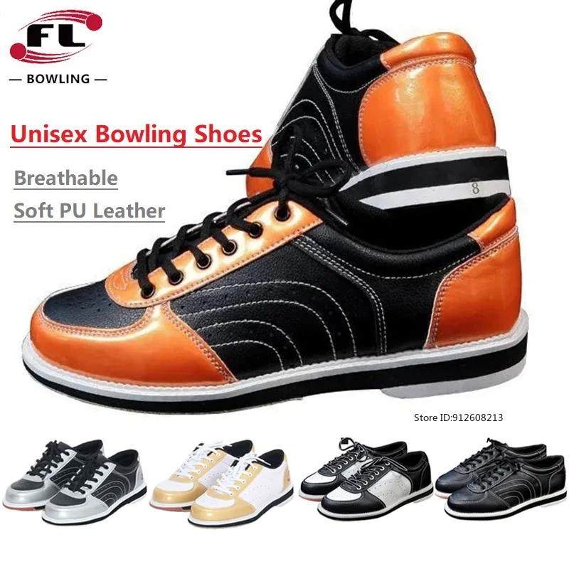Bowling Supplies Men and Women Professional Bowling Shoes Lightweight Anti-slip Sports Shoes Breathable Lace Up Training Sneaker
