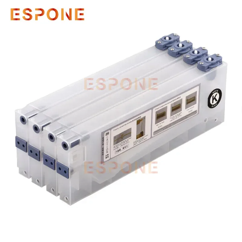 

ESPONE 4 pcs 220ML Sub Ink Tank Ink Cartridge With Ink Level Sensor For Ink System for Mimaki Mutoh Roland inkjet printe