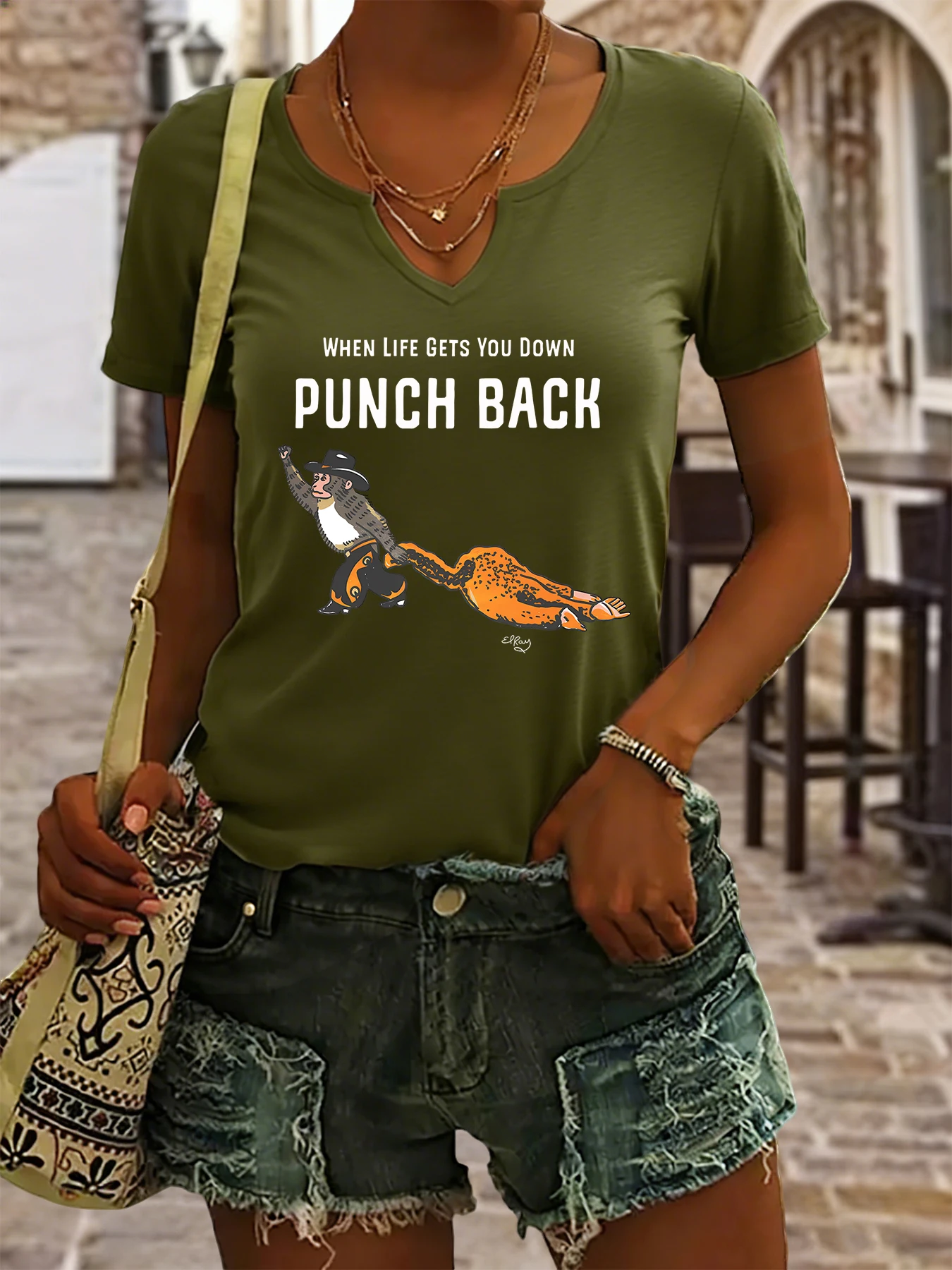 Women's Summer V-Neck Short Sleeve T-Shirt, 