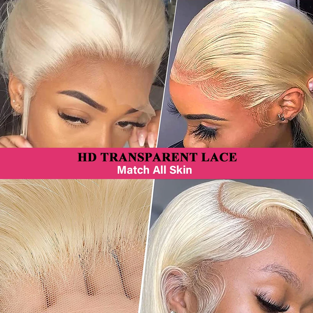Megeen Body Wave 613 Blonde Lace Front Wig Human Hair 13x4 HD Transparent Lace Frontal Wigs For Women Brazilian Virgin Hair 12A
