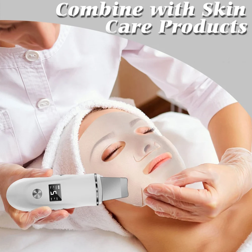 【DURABLE】 Spatule pour le visage épurateur de peau à ultrasons dissolvant de points noirs vibrations Machine de nettoyage en profondeur du visage Peeling de levage du visage