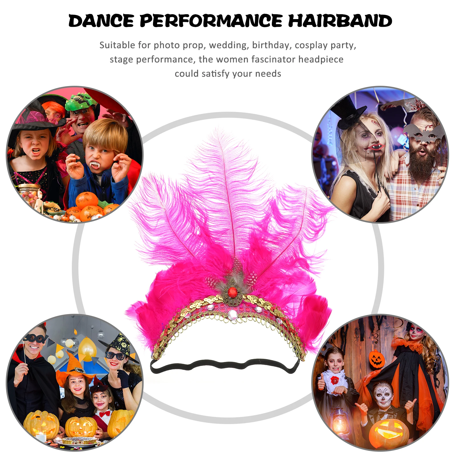 

Fascinator Headband Plumage Carnival Party Women Decorative Lightweight Comfortable Stylish Costume Wedding Birthday Cosplay