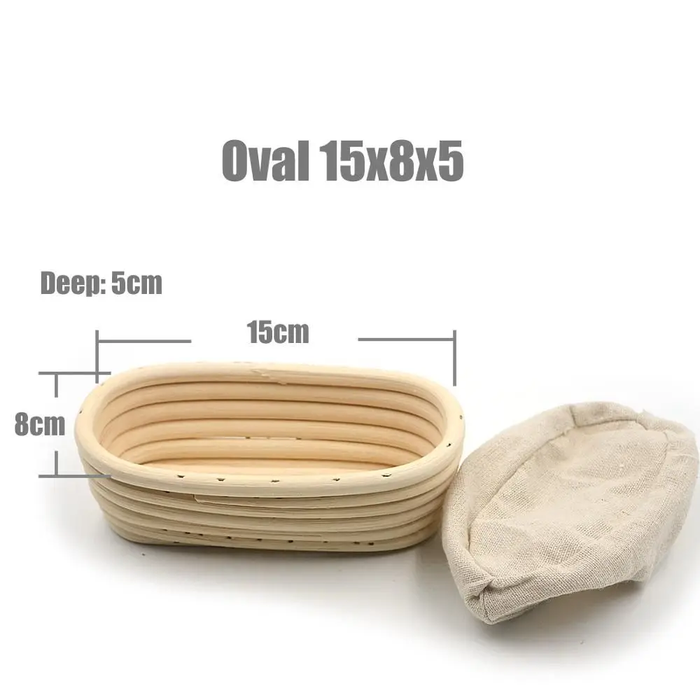 Oval Handmade Baking Supplies Mass Proofing Wicker Rattan Basket Liner Baskets Dough Rising Banneton Brotform