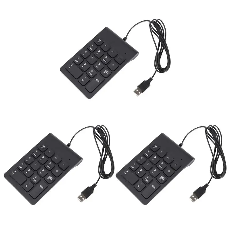 Superior-3X Mini teclado numérico con cable USB, teclado numérico de 18 teclas, teclado digital para contabilidad, portátil, Windows, Android (negro)