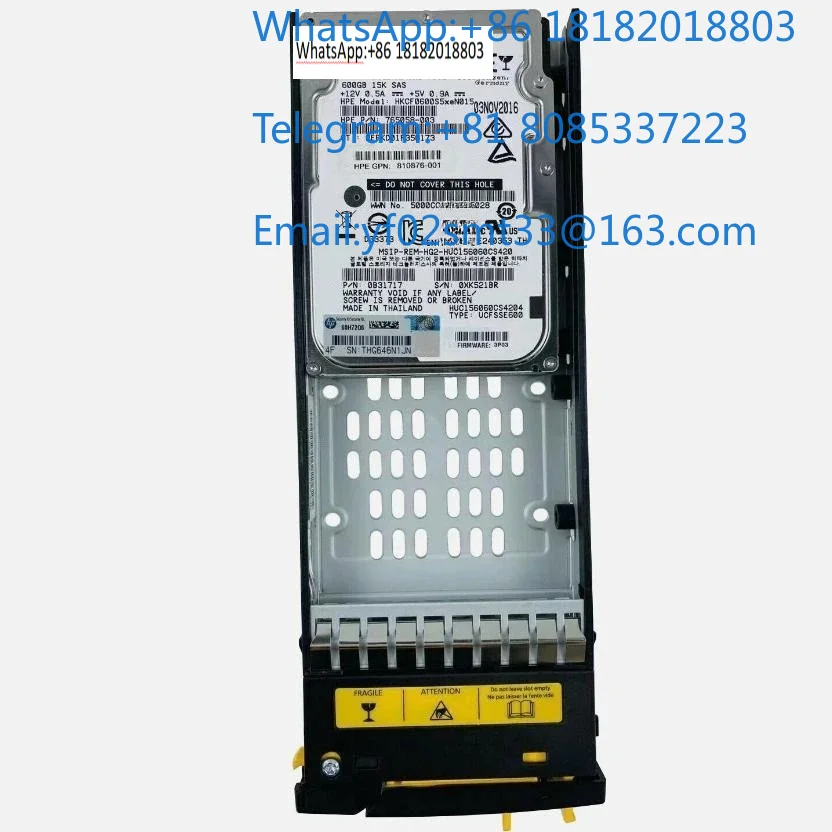 ：K2P98A K2P98B 600GB 2.5 Inch 15K RPM SAS Hard Drive 810764-001 Enterprise Storage Array Data Storage Replacement Disk With Tray