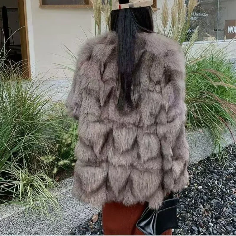 2023ฤดูหนาวใหม่ผู้หญิงกลางความยาวเลียนแบบMartenเสื้อกันหนาวแฟชั่นหลวมWarm Faux Fur Coatหญิงอารมณ์สบายๆoutcoat