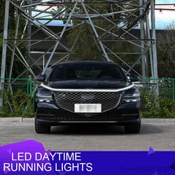 For Genesis g70 g80 g90 2020 2021 2023 DRL Scanning Light Car Hood Daytime Running Light LED Strip Accessories 12V 1.5m