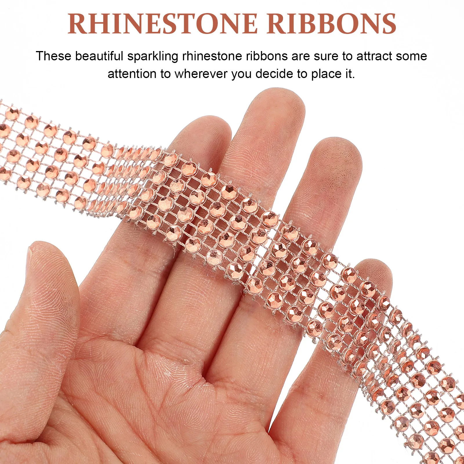 

Rhinestone Ribbon Roll Delicate Trim 4 Row Wire Imitation Drill Replaceable Costume Supplies Decoration DIY Function