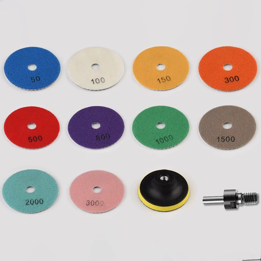 3 Inch Diamond Polishing Pads Set for Stone, Marble, Granite, Tile, Quartz, Glass – Angle Grinder Compatible