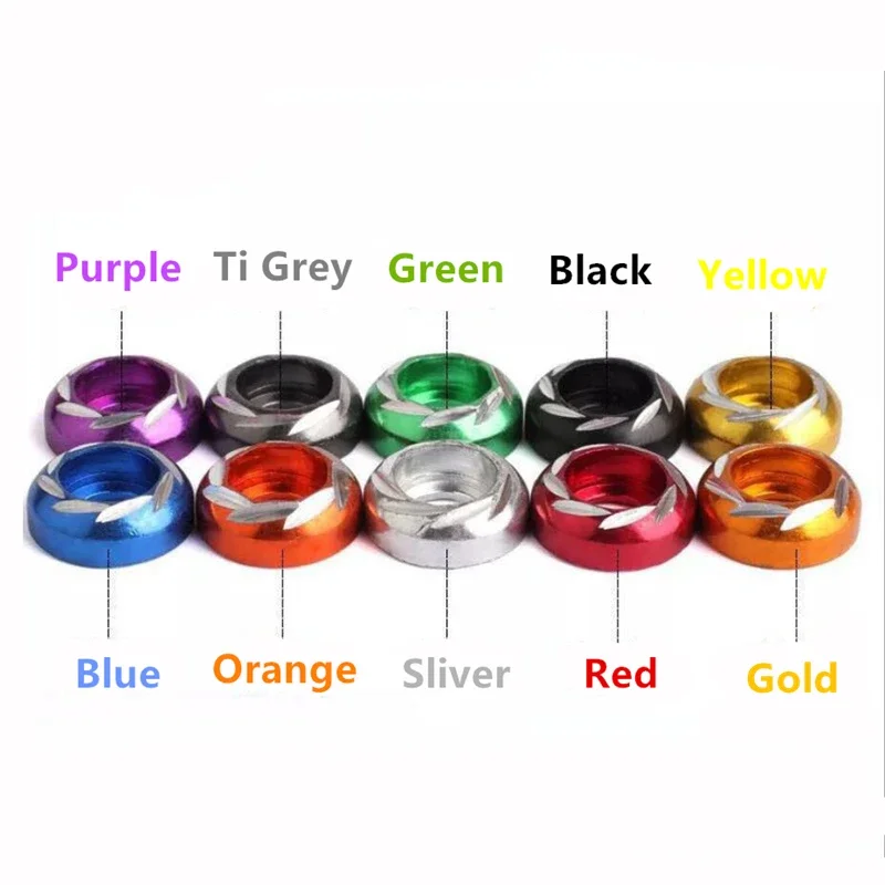 Aluminum Washer Motorcycle Modification, Carved Decoration, Colorful Aluminum Alloy Washer M6/5PCS