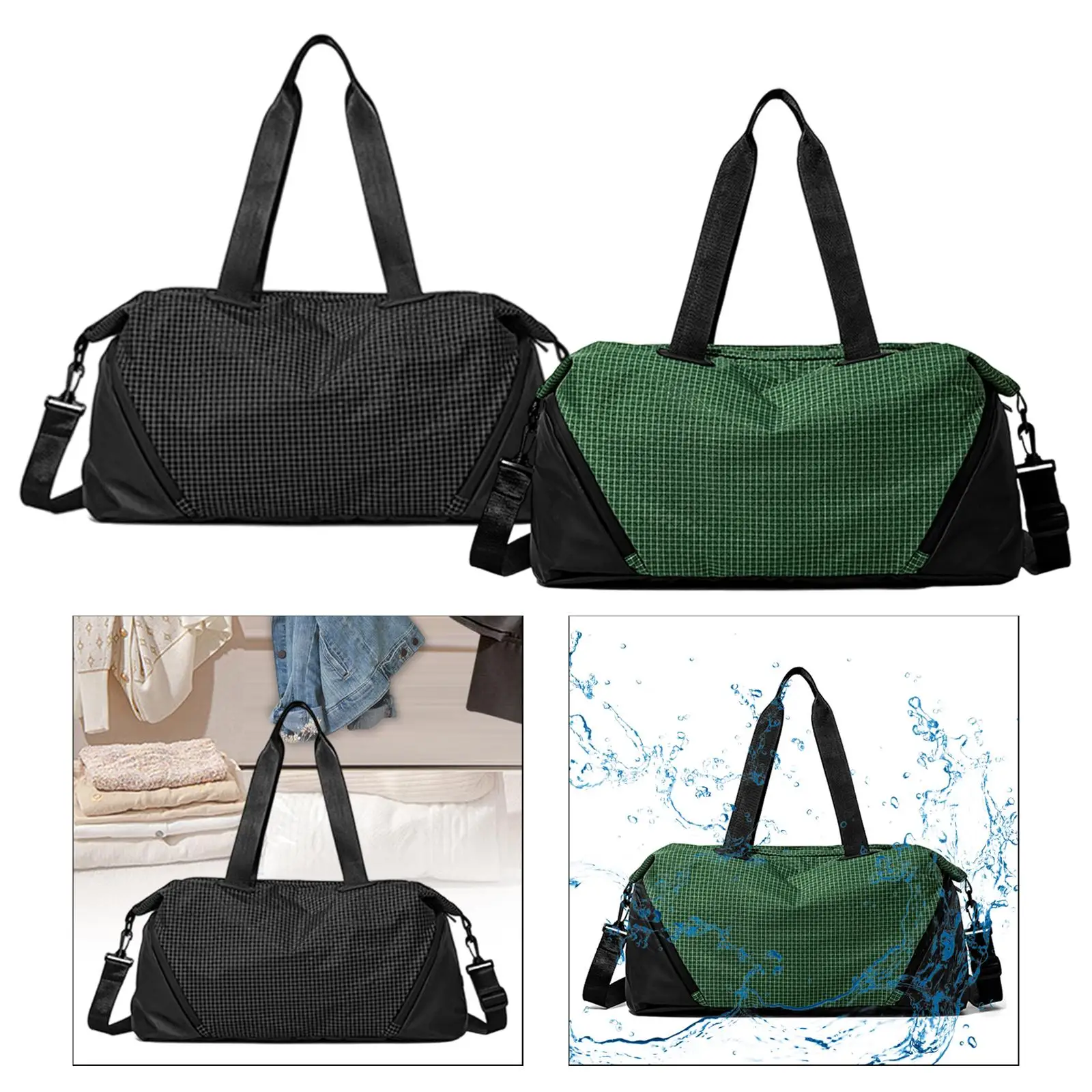 

Women's Sports Tote Bag Large Nylon Gym Luggage Adjustable Handbag Duffel for Business Travel