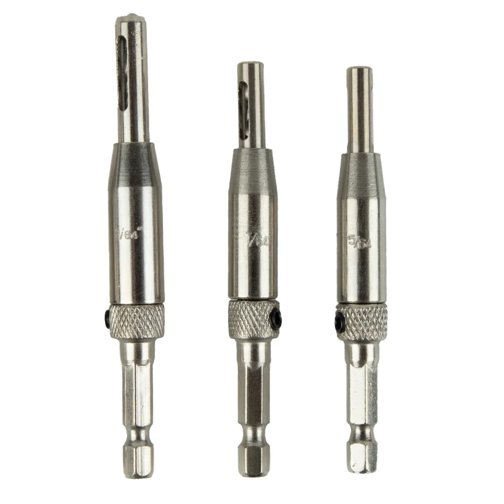 3 Stuks Zelfcentrerende Scharnier Boor Bit Deur Kast Voor Pilot Gaten Hss Hex Groove Puncher Countersink Houtbewerking Ruimen Gereedschap