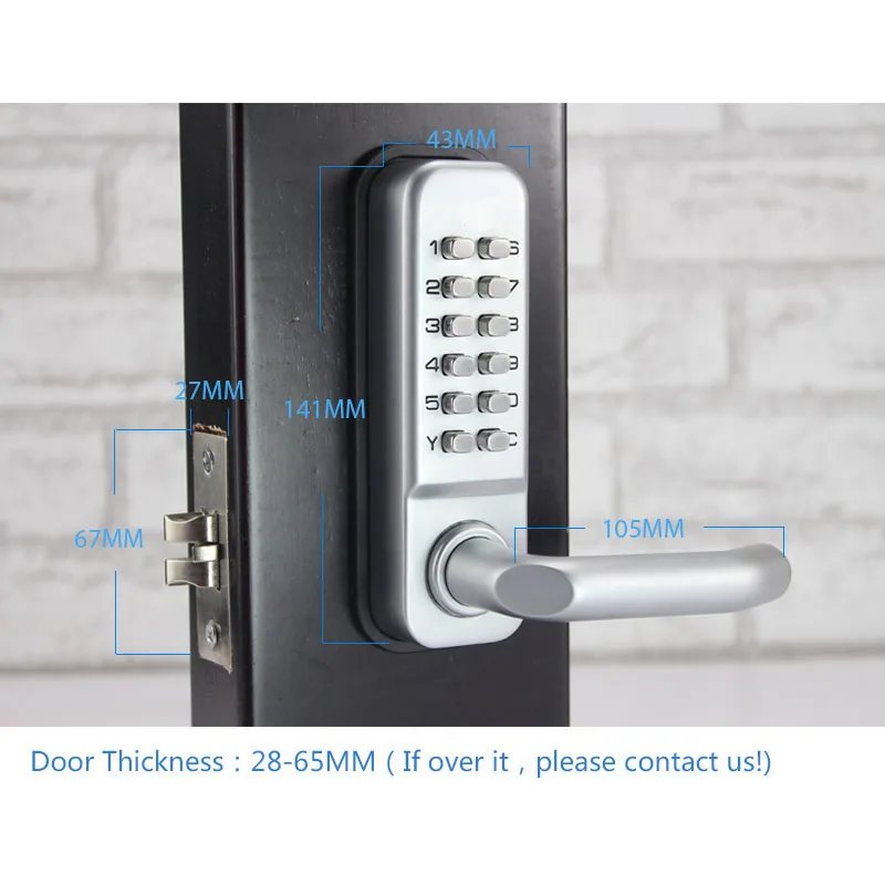 LACHCO Mechanical Door Locks Keyless Digital Machinery Code Keypad Password Entry Door Lock  L17001BS