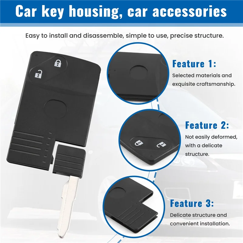 Casing Kunci Remote Kartu Pintar Tombol AEF2-2 untuk Mazda 5 6 CX-7 CX-9 RX8 Miata