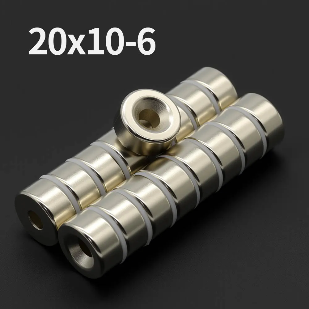 20x10-6mm Powerful with holes Neodymium Magnet N35 NdfeB Permanent Magnetic imanes Round Super Strong Fridge Magnets DIY