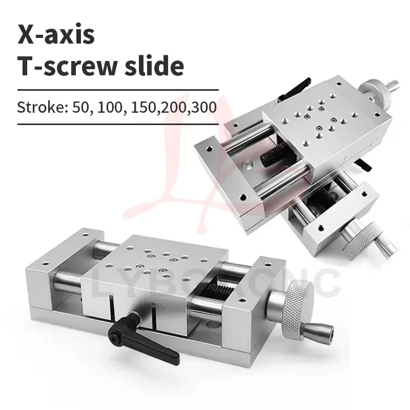 

XYZ Axis 80MM Width Heavy-duty Sliding Table Manual Precision Displacement Stage Mobile Worktable Adjustment Belt Scale 50-300MM