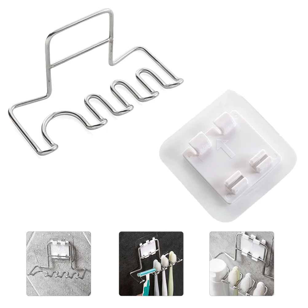 

Shelf Toothpaste Dispenser Racks for Storage Shelves Toothbrush Holder Wall Mounted Toothbrushes Stainless Steel Holders
