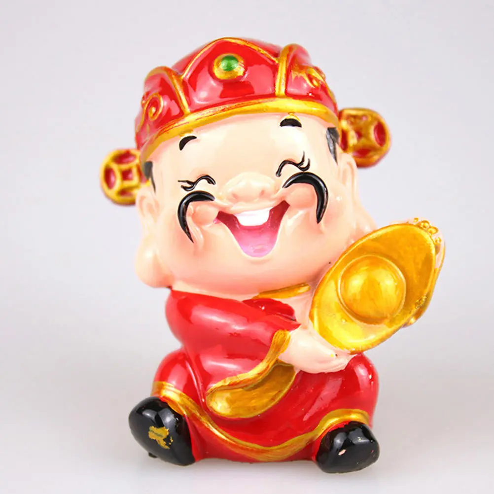 

3Pcs Copper Coin God of Wealth Statues Ingot Figurines Fengshui Ornament Indoor Desktop Living Room Decor God of Wealth Statues