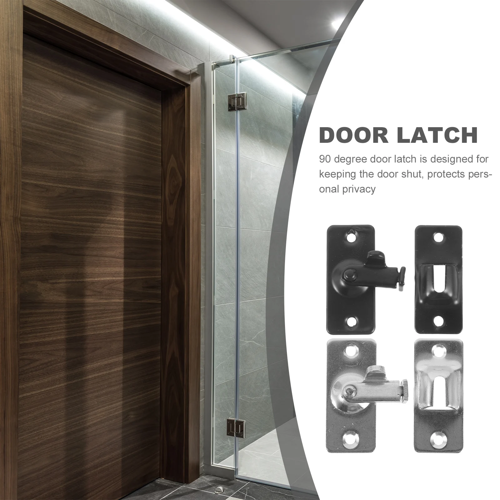 

2pcs Stainless Steel 90 Degree Buckle Latch Heavy Duty Door Lock For Sliding Bathroom Garage Gate Door Latch Hardware Fastener